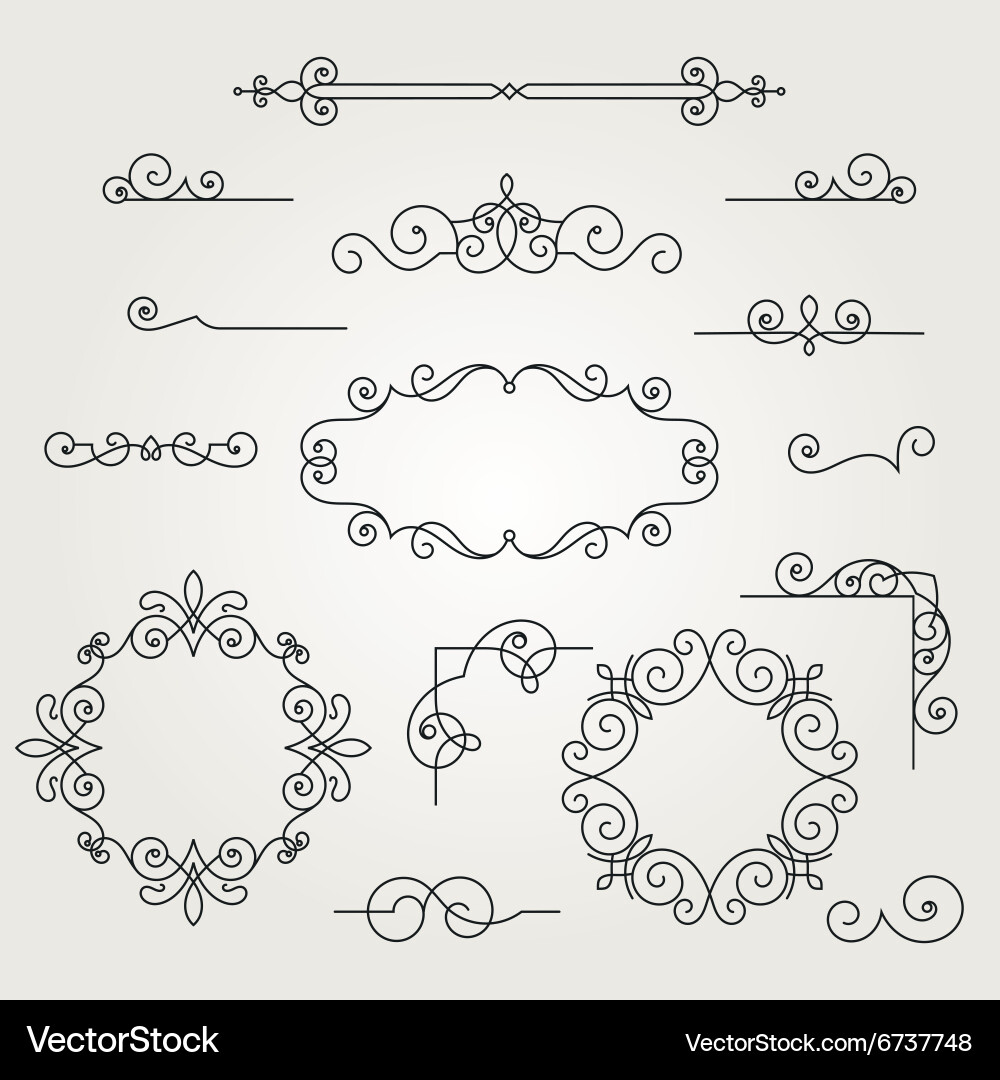 Calligraphic decorative elements Royalty Free Vector Image