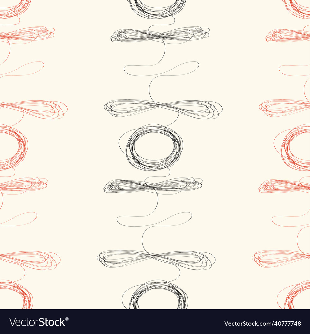 Curls hand drawn seamless pattern irregular