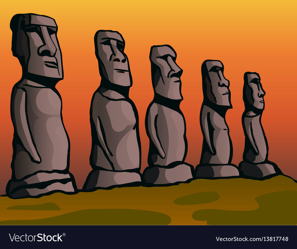 Easter island stone idols