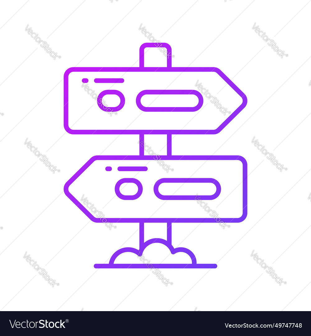 Flat design of direction board in modern style