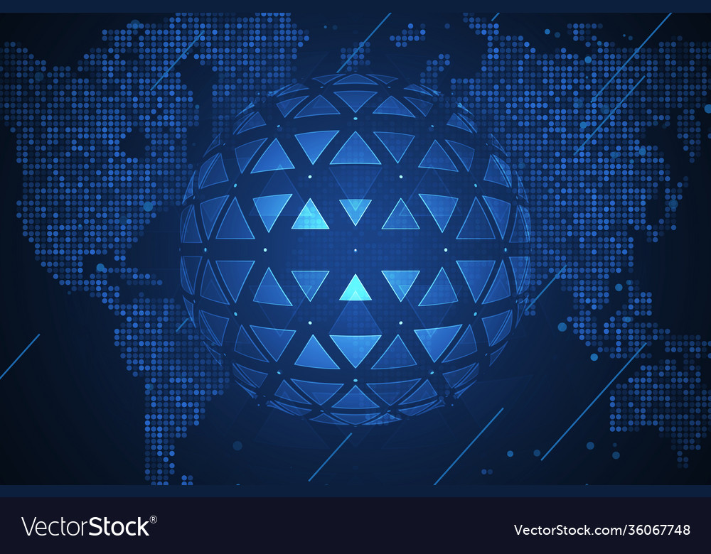Global network security vector image Global network security