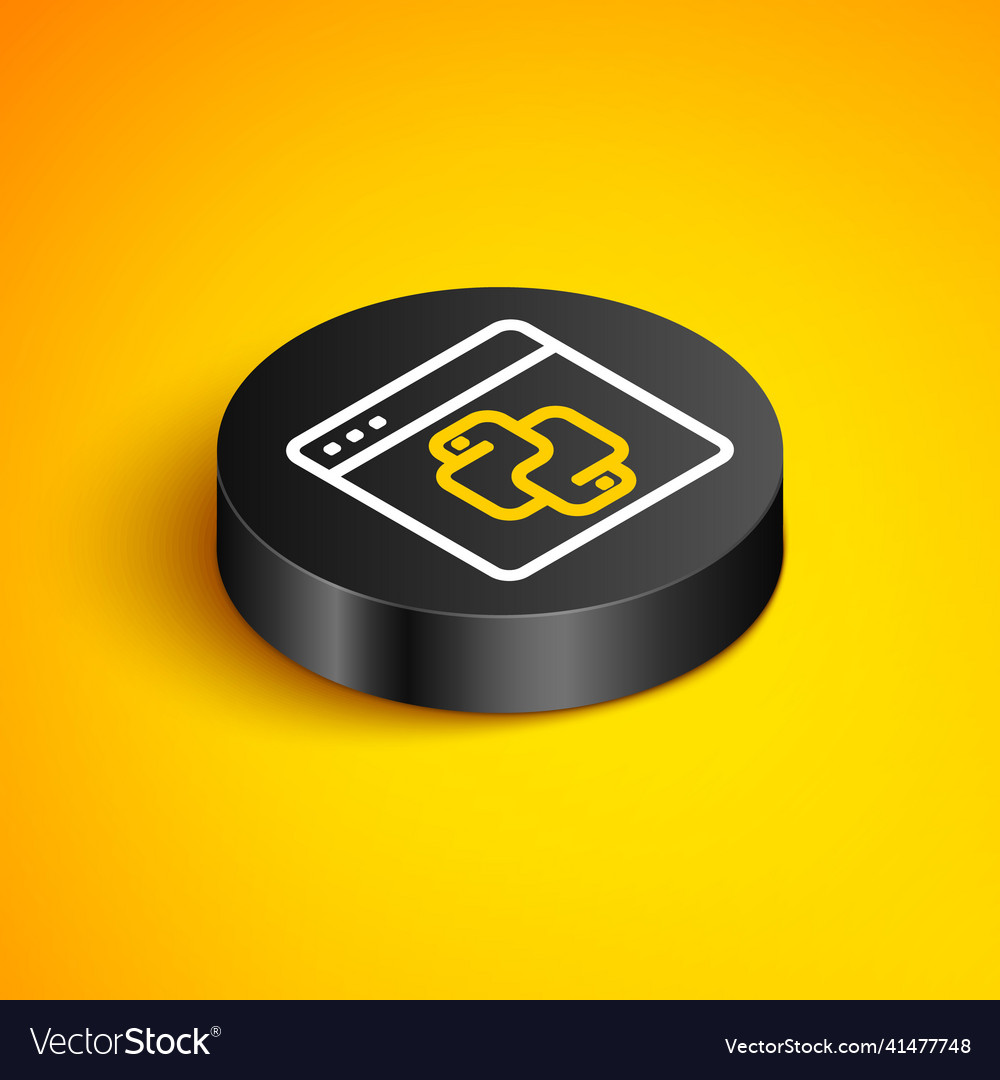 Isometric line python programming language icon vector image Isometric line python programming language icon