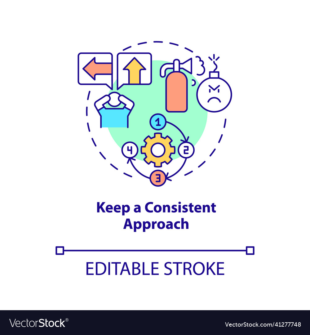 Keep consistent approach concept icon Royalty Free Vector