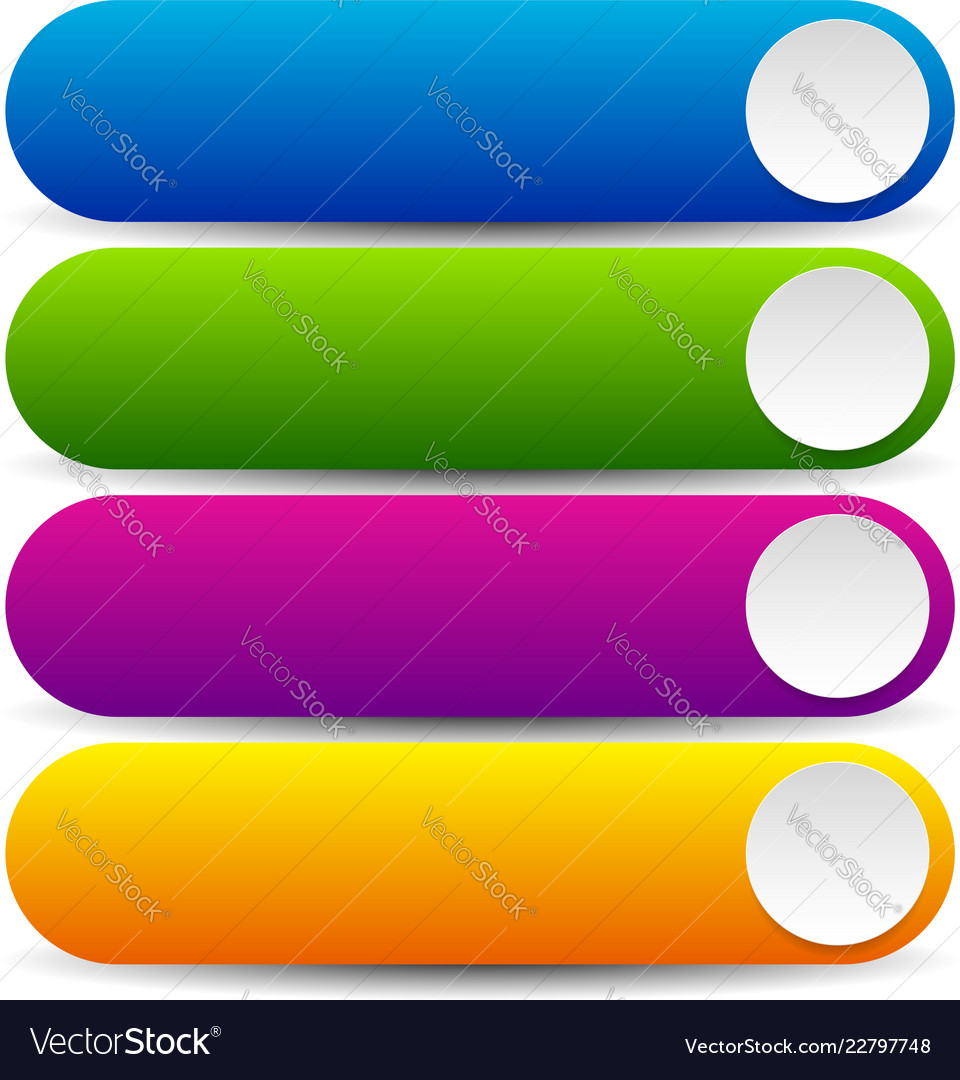 Long colorful and rounded buttons vector image Long colorful and rounded buttons