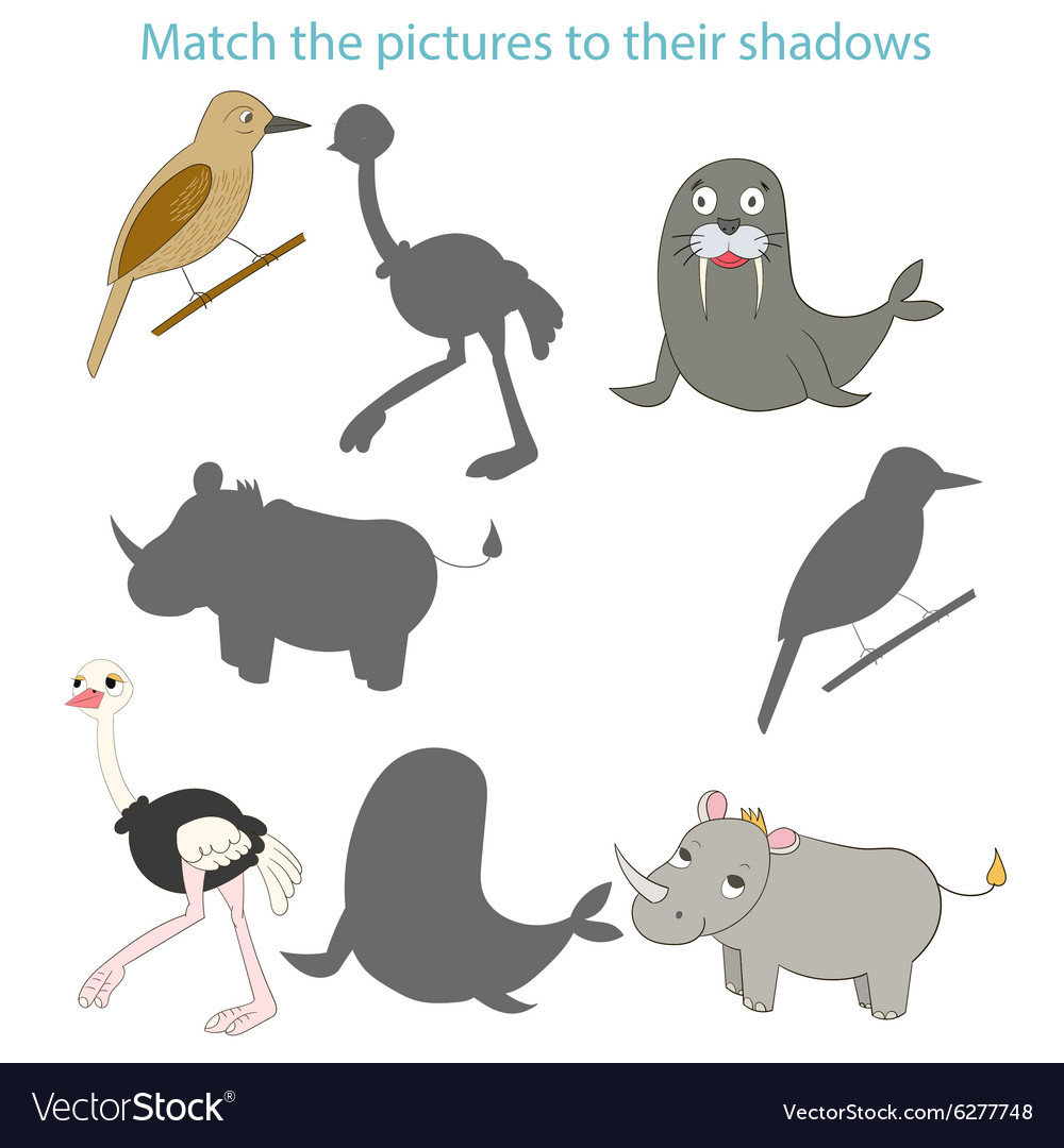 Match the pictures to their shadows child game