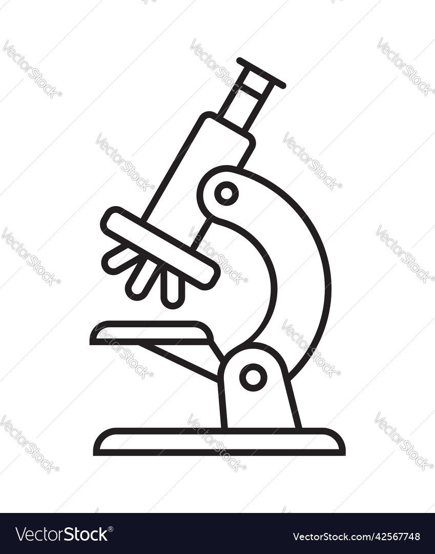 Medical microscope flat line icon