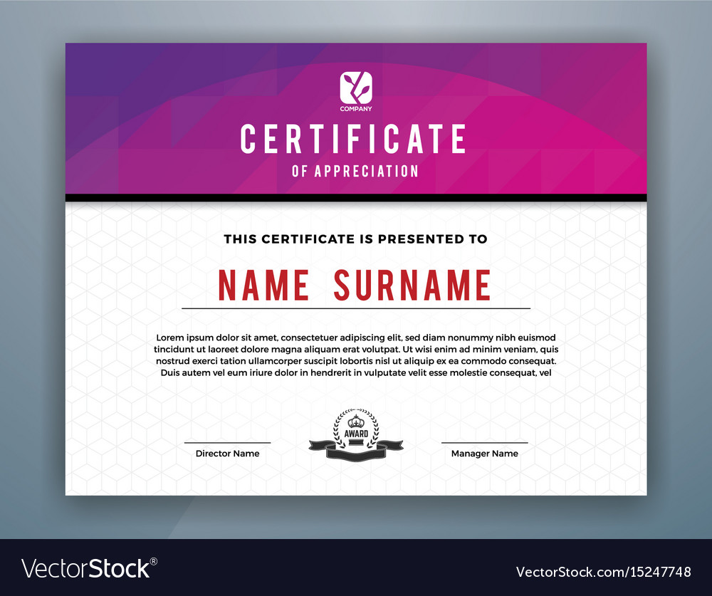 Multipurpose modern professional certificate Vector Image