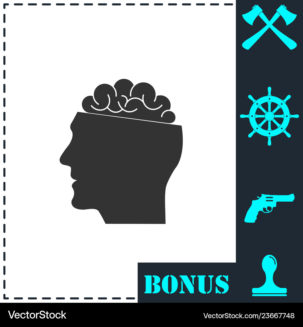 Open mind icon flat Royalty Free Vector Image - VectorStock