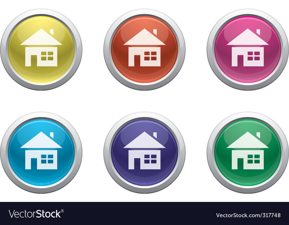 Plastic home buttons Royalty Free Vector Image