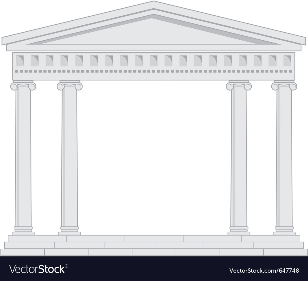 Здание с колоннами рисунок