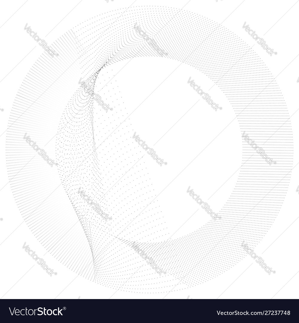 Radial element with random dots circles rings vector image Radial element with random dots circles rings