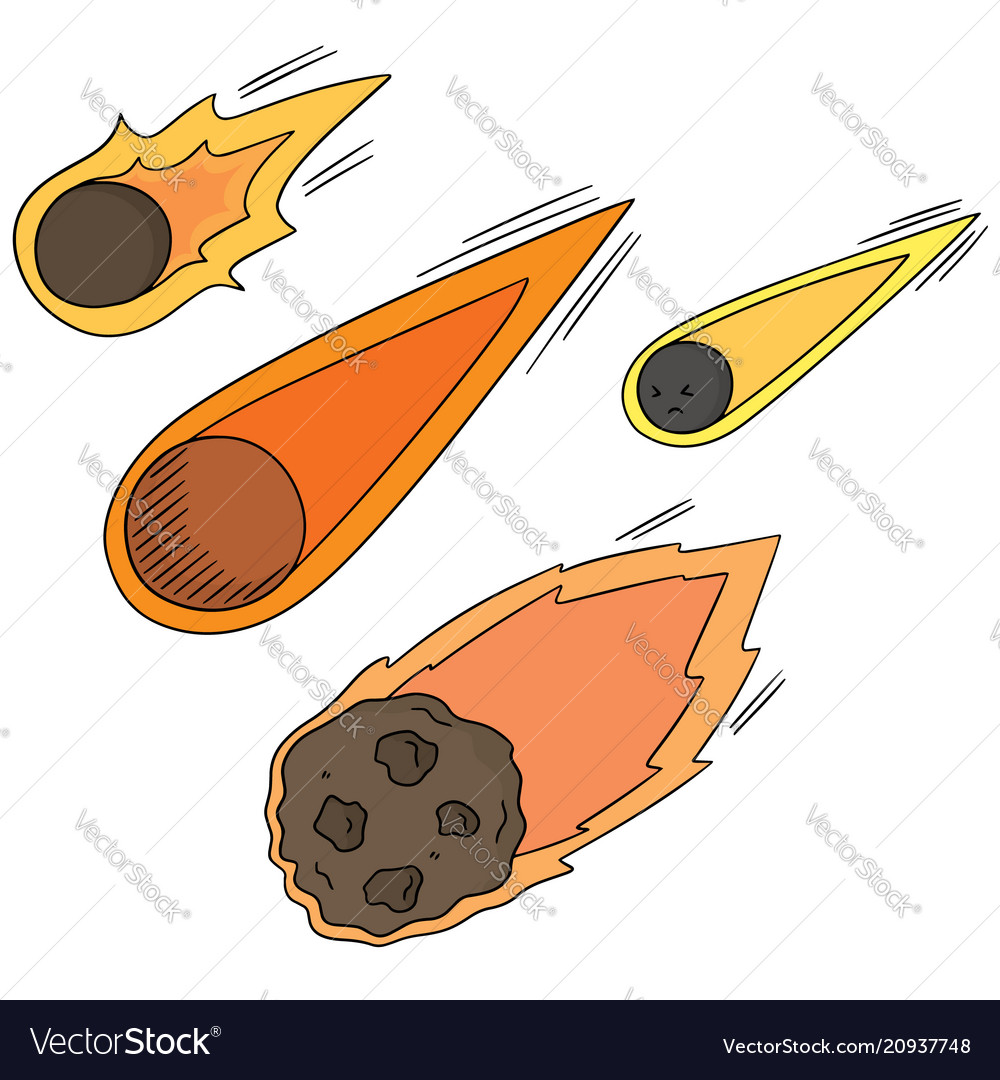 Set of comet vector image Set of comet