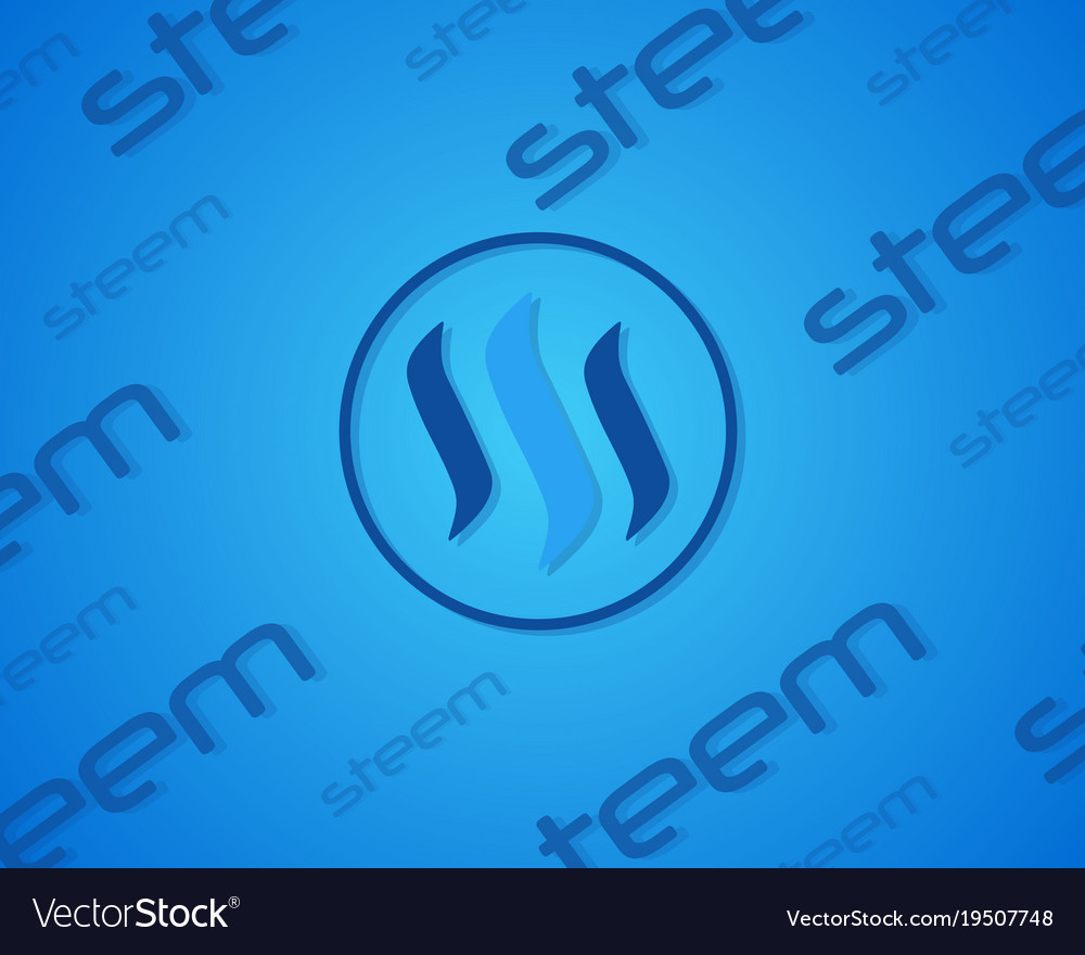 Steem blockchain on blue background