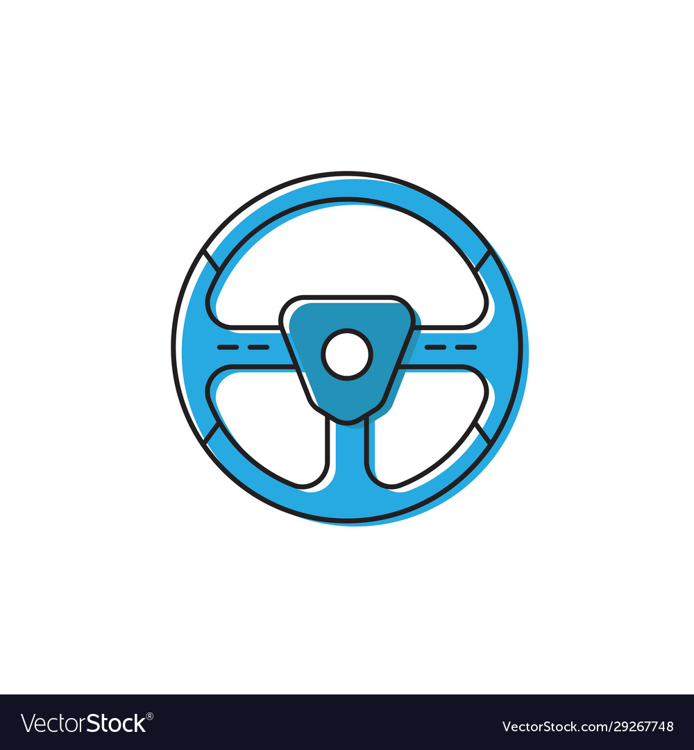 Steering wheel icon symbol isolated on white