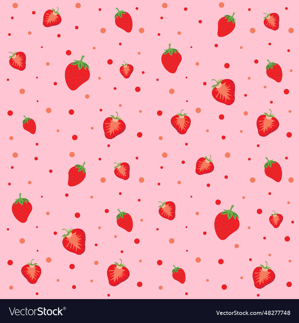 Strawberry and circle pattern seamless