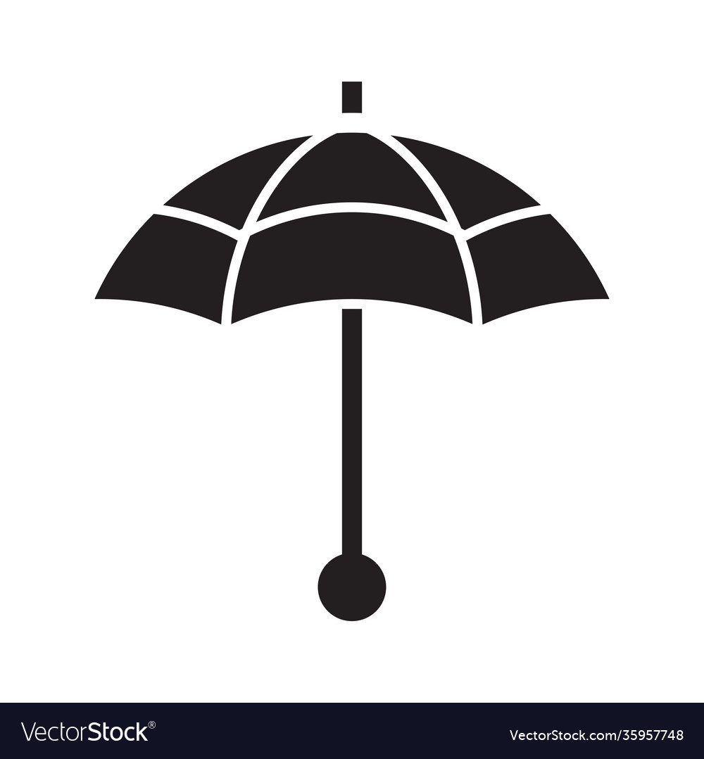 Sun umbrella parasol icon in outline design Vector Image