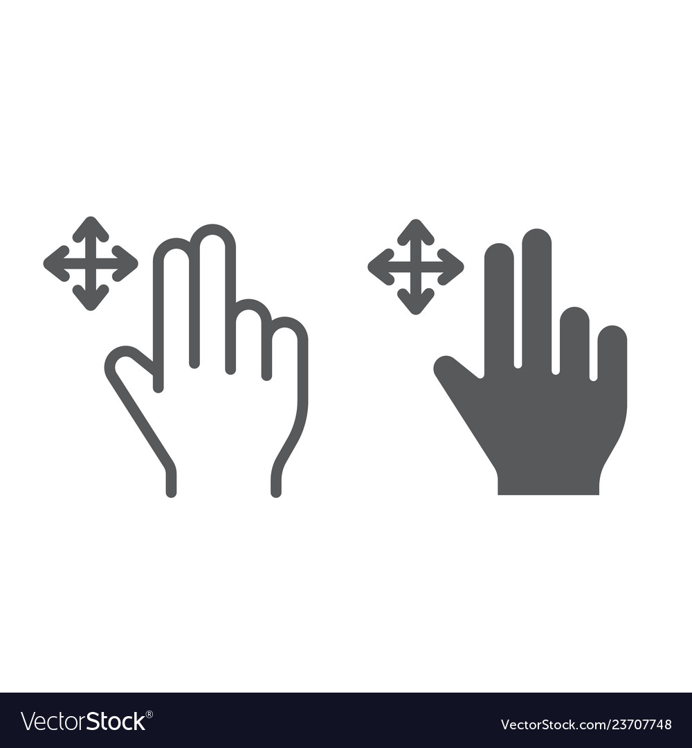 Two fingers free drag line and glyph icon gesture