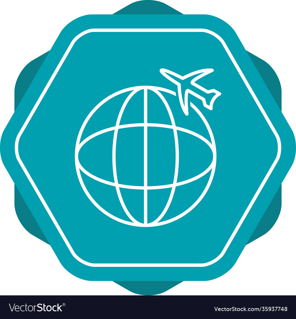 Unique international flights line icon