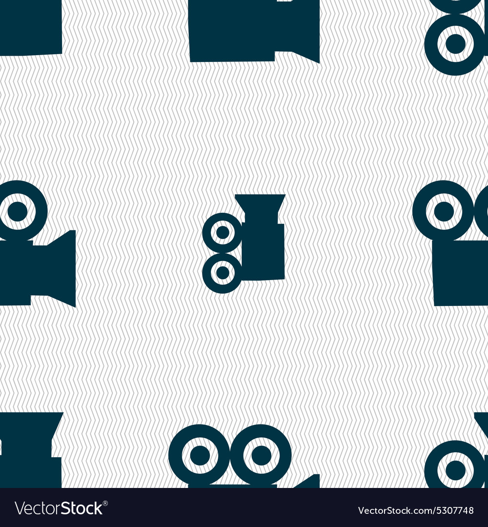 Video camera icon sign seamless pattern