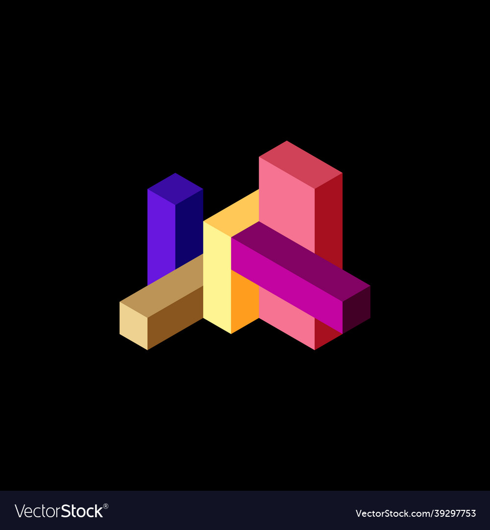 Abstract background 3d cubes cubic elements vector image Abstract background 3d cubes cubic elements