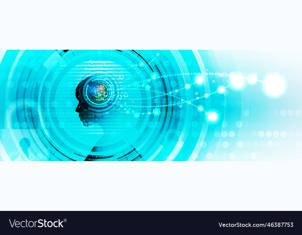 Artificial intelligence technology web background vector image Artificial intelligence technology web background