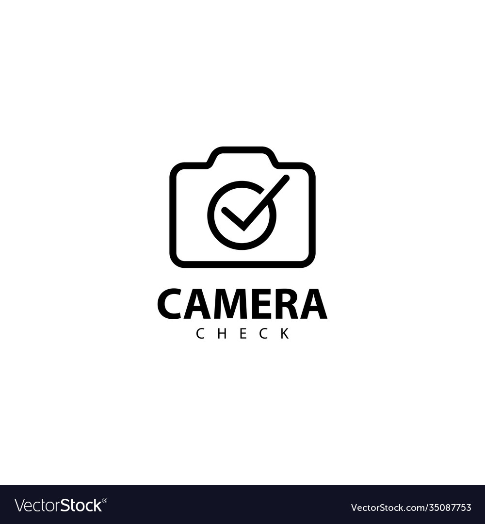 Check camera. Контур логотип. Outline logo