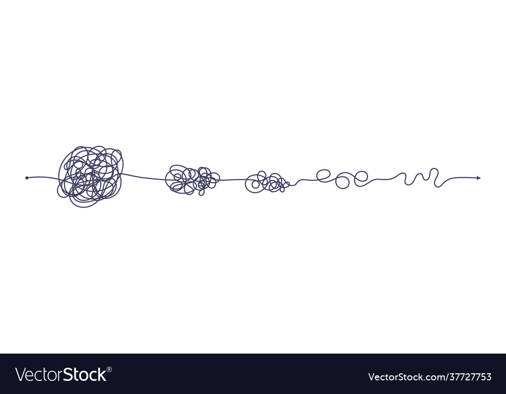 Chaos simplifying problem solving and business vector image Chaos simplifying problem solving and business