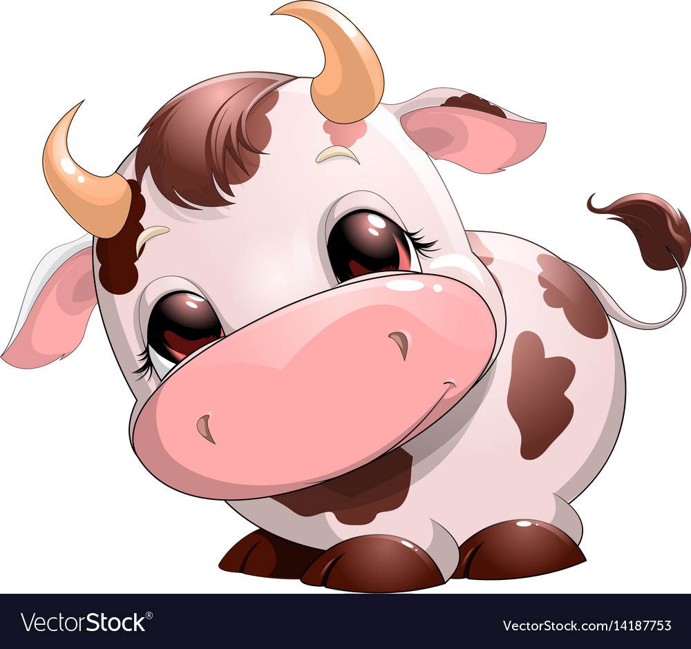 cute baby cow cartoon