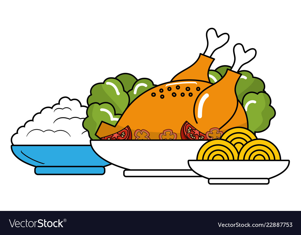 Delicious food cartoon Royalty Free Vector Image