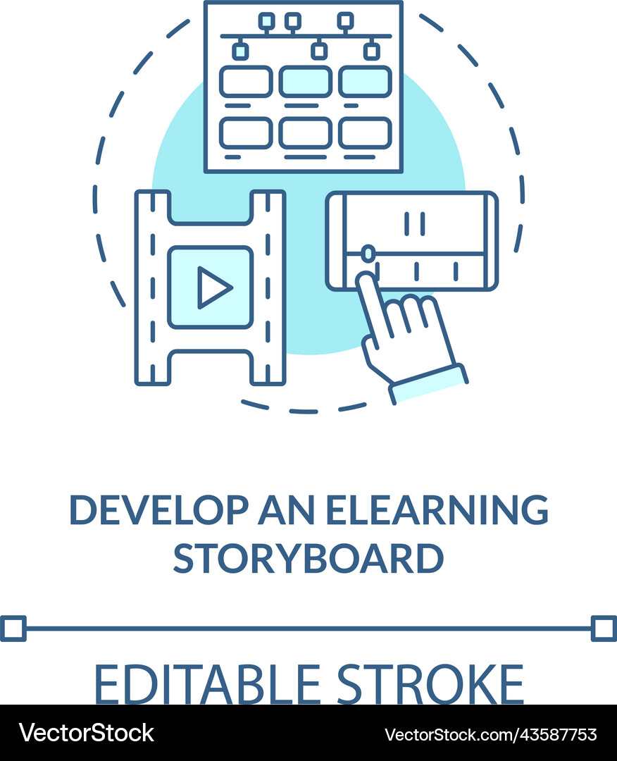 Visual Storyboard Elearning Develop elearning storyboard turquoise concept Vector Image
