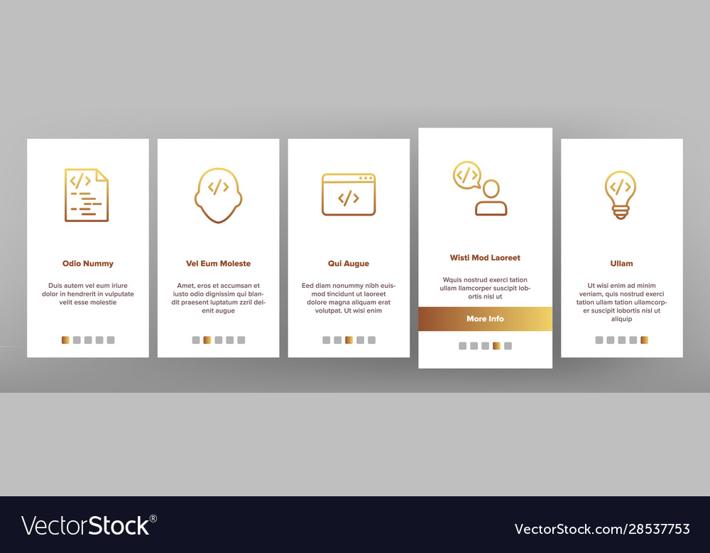 Developer onboarding icons set vector image Developer onboarding icons set