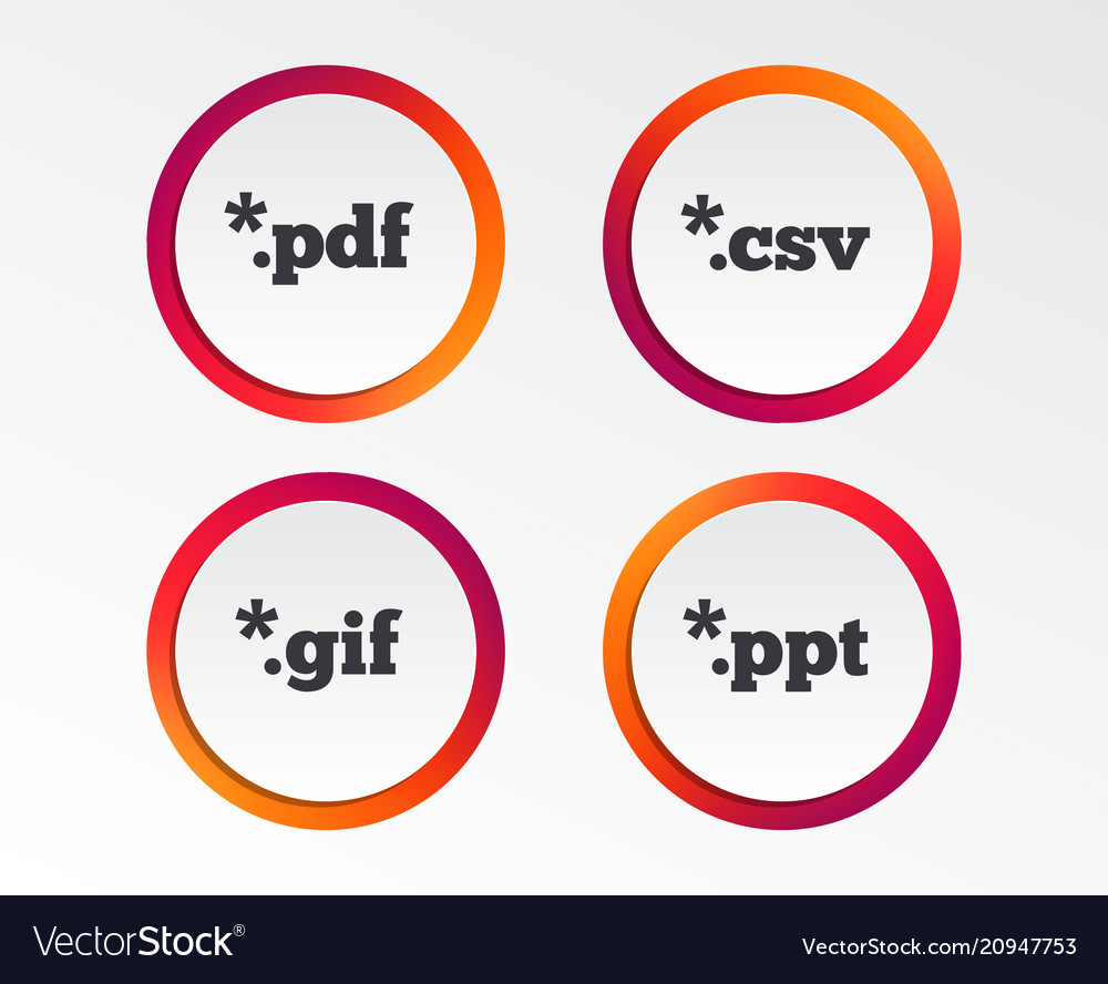 Document signs file extensions symbols