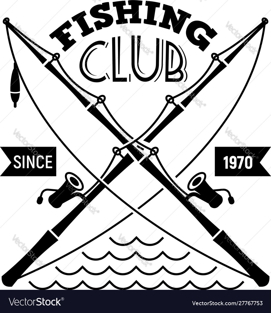 Fishing club logo simple style Royalty Free Vector Image