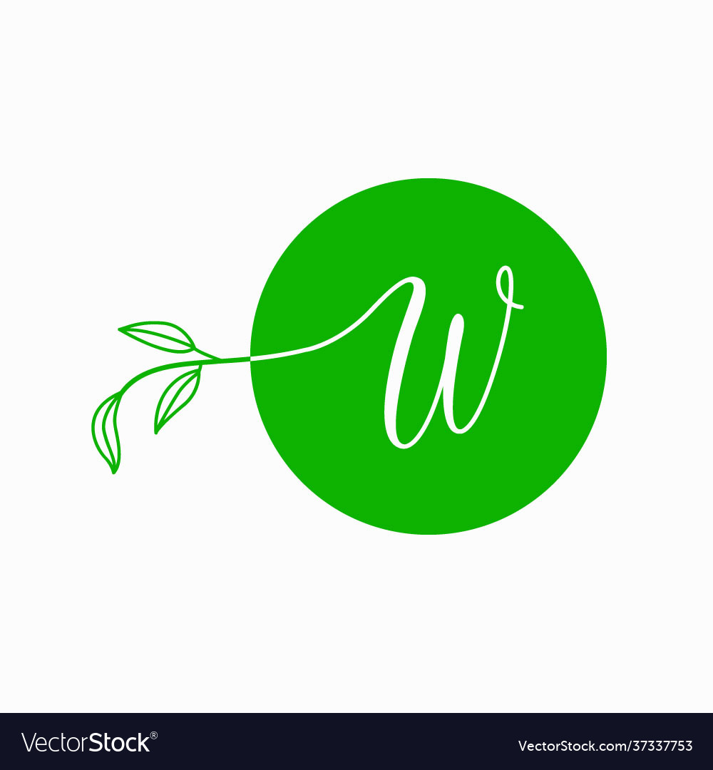 Green-leaves-w-letter-logo-design