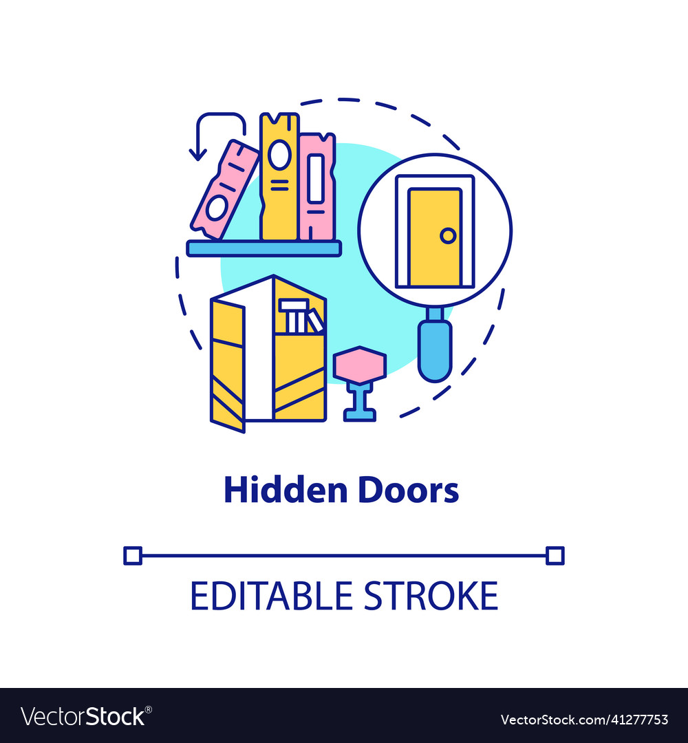 Hidden doors concept icon Royalty Free Vector Image