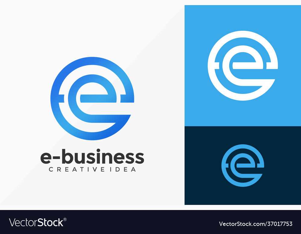 Letter e circle business logo design abstract Vector Image