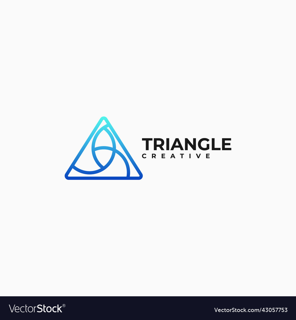 Logo triangle gradient line art style