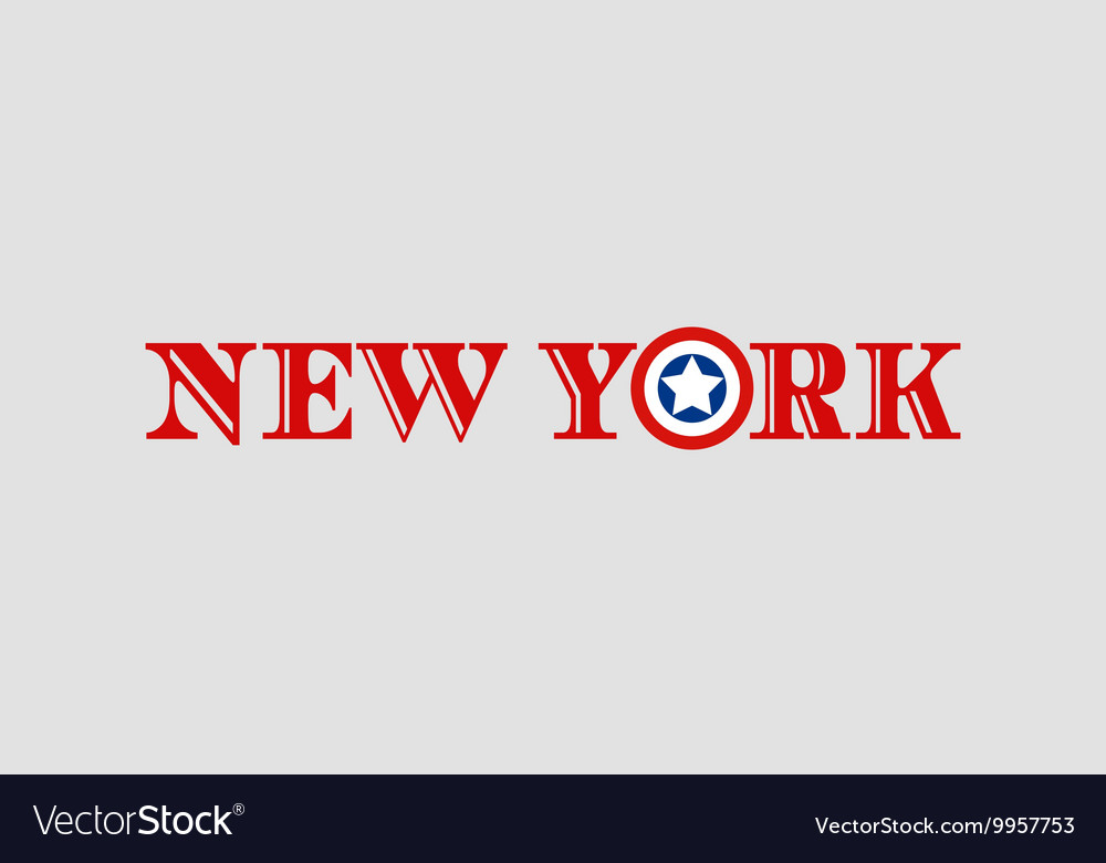 New york city name with flag colors Royalty Free Vector