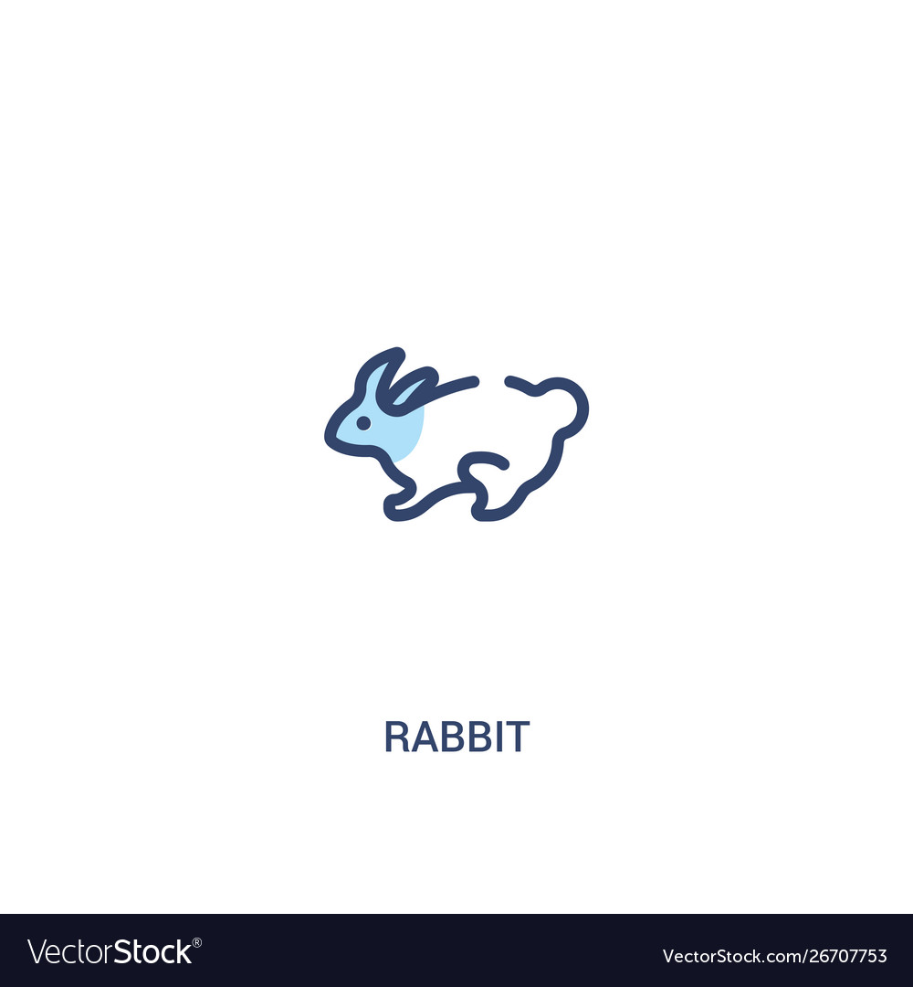Rabbit concept 2 colored icon simple line element Vector Image Rabbit concept 2 colored icon simple line element