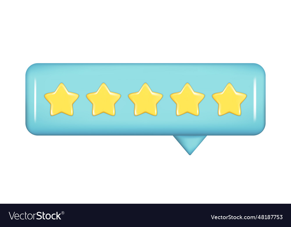 Realistic 3d notification tooltip ui with 5 Vector Image Realistic 3d notification tooltip ui with 5