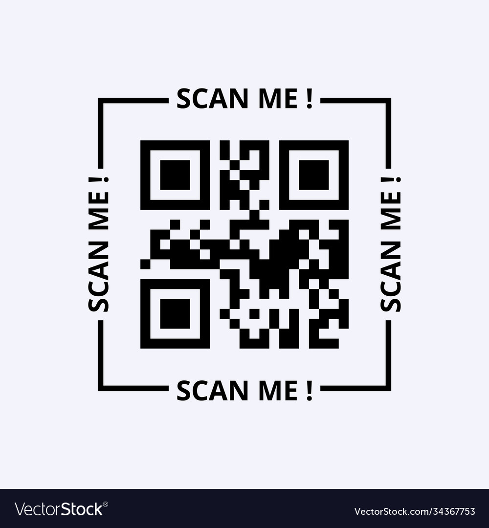 Scan me qr code binary black vector image Scan me qr code binary black