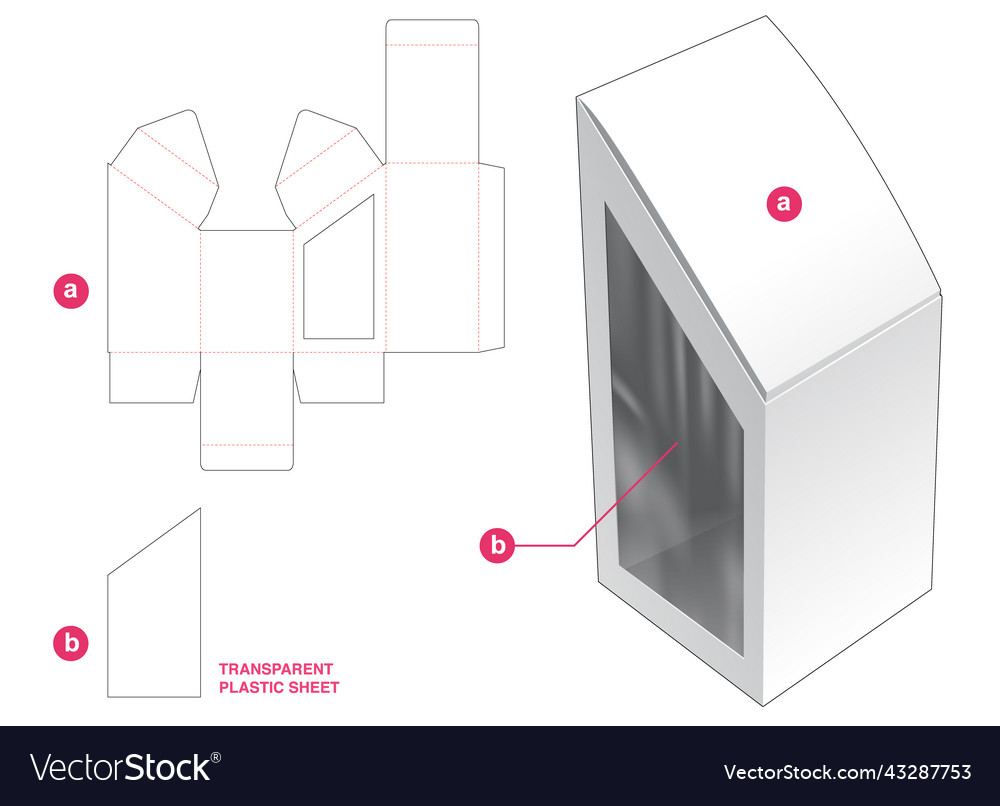 Sloped box and side window with transparent Vector Image Sloped box and side window with transparent