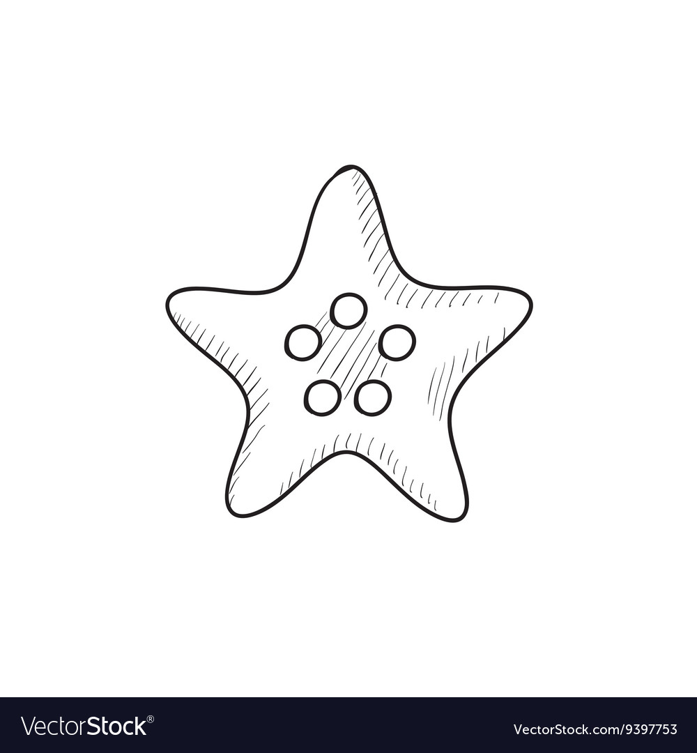 Starfish sketch icon