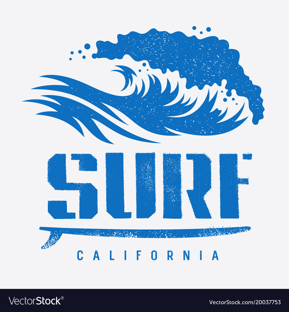 Surfing print 007 Royalty Free Vector Image - VectorStock