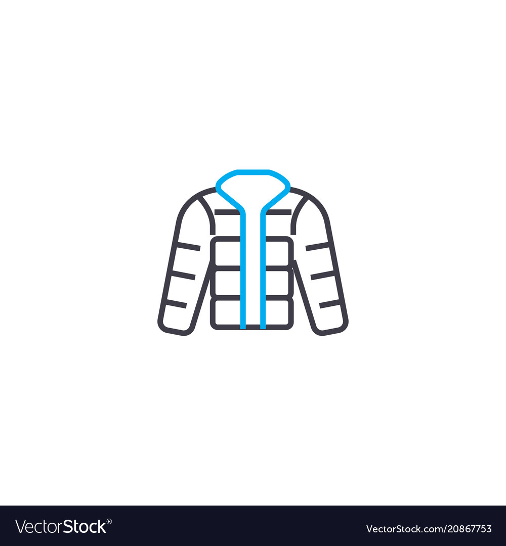 Waterproof jacket thin line stroke icon