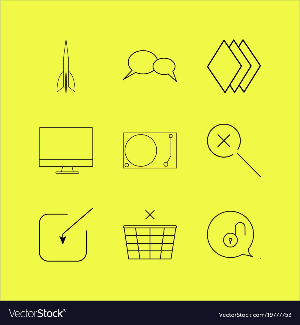 Web linear icon set simple outline icons