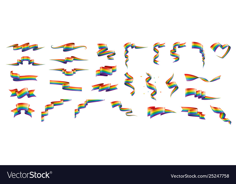 A rainbow flag waving on white background