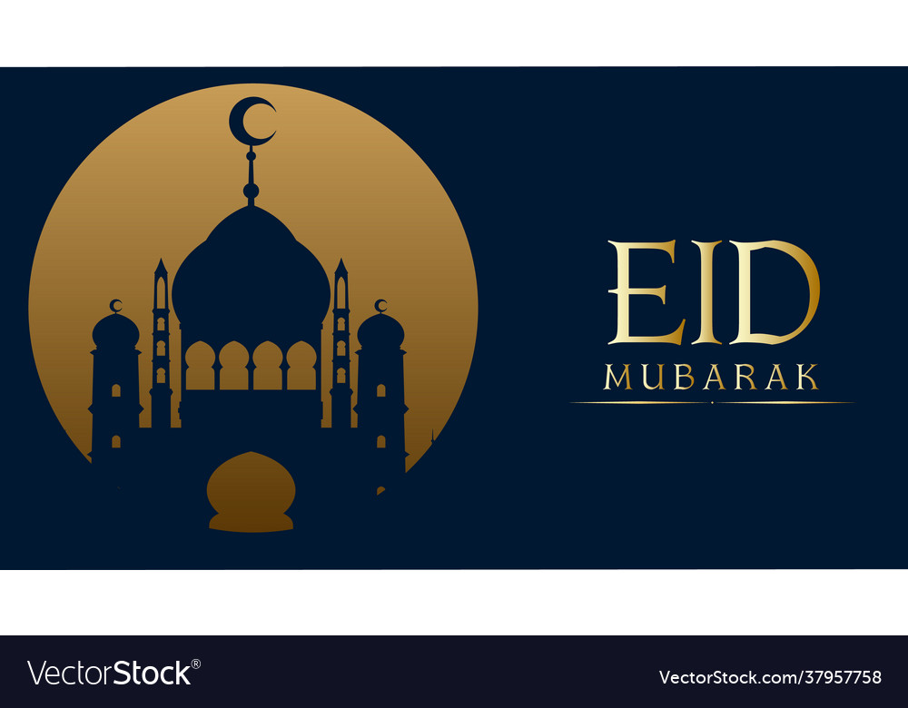 Background Design For Muslim Festival Eid Mubarak Vector Image