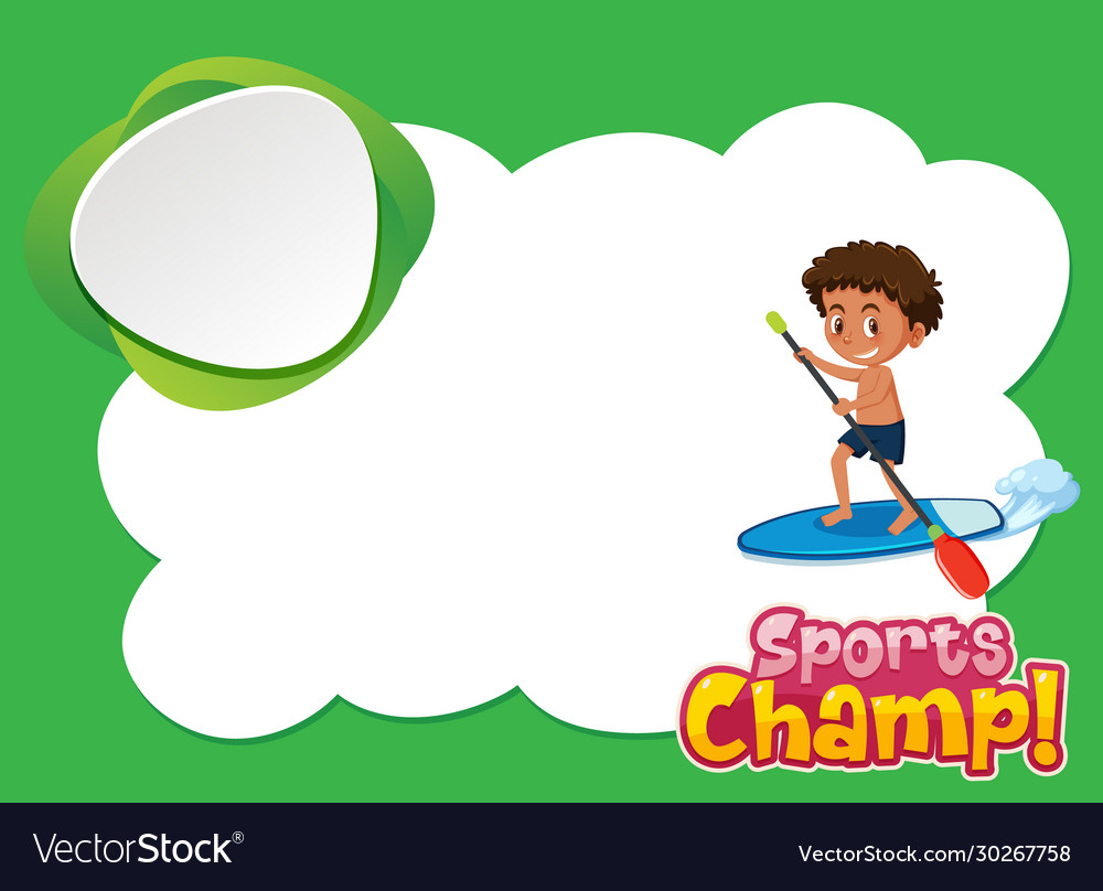 Background template design with boy on surfboard