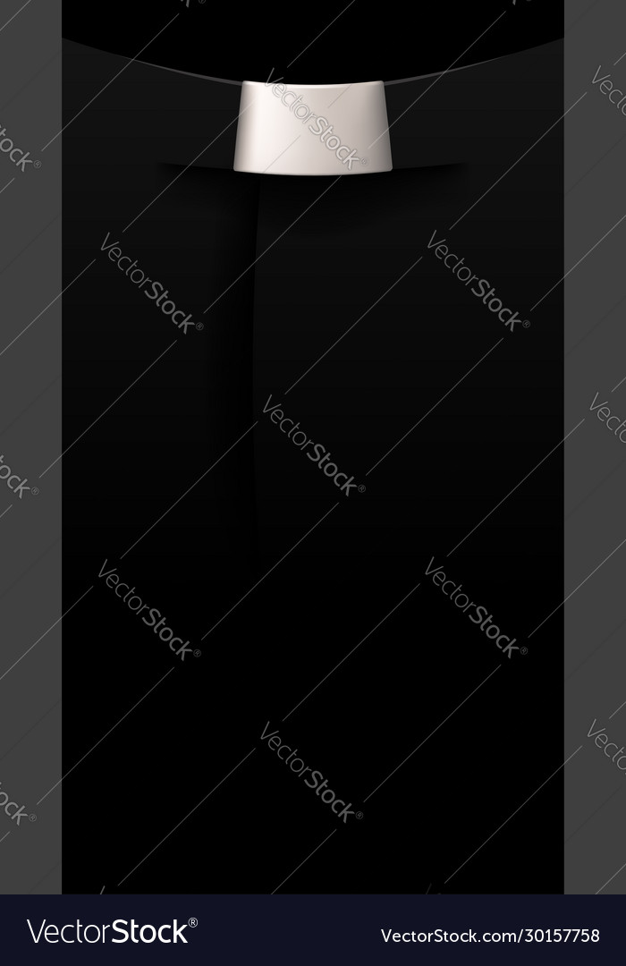 Black priest clothes in darkness vector image Black priest clothes in darkness